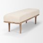 70797 - Shae Brown Wood w/ Oatmeal Fabric Bench