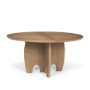 70814-AB - Sonomi Brown 59" Round Solid Rubber Wood w/Oak Tabletop Dining Table