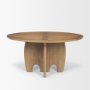 70814-AB - Sonomi Brown 59" Round Solid Rubber Wood w/Oak Tabletop Dining Table