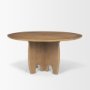 70814-AB - Sonomi Brown 59" Round Solid Rubber Wood w/Oak Tabletop Dining Table