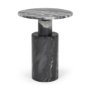 70876-AB - Taite Solid Dark Gray Marble Pedestal Accent Table