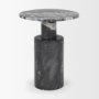 70876-AB - Taite Solid Dark Gray Marble Pedestal Accent Table