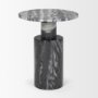 70876-AB - Taite Solid Dark Gray Marble Pedestal Accent Table