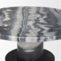 70876-AB - Taite Solid Dark Gray Marble Pedestal Accent Table
