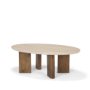 70879-AB - Syona Travertine + Mango Wood leg Oval Coffee table