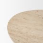 70879-AB - Syona Travertine + Mango Wood leg Oval Coffee table