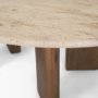 70879-AB - Syona Travertine + Mango Wood leg Oval Coffee table