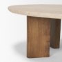70879-AB - Syona Travertine + Mango Wood leg Oval Coffee table