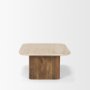 70880-AB - Symona Travertine and Mango Wood Rectangle Coffee Table