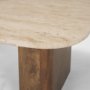 70880-AB - Symona Travertine and Mango Wood Rectangle Coffee Table