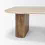70880-AB - Symona Travertine and Mango Wood Rectangle Coffee Table