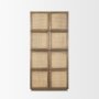 70816 - Sina Brown Oak Wood w/ Natural Rattan 2 Door Curio Cabinet
