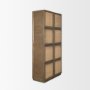 70816 - Sina Brown Oak Wood w/ Natural Rattan 2 Door Curio Cabinet