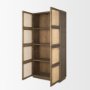 70816 - Sina Brown Oak Wood w/ Natural Rattan 2 Door Curio Cabinet