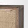 70816 - Sina Brown Oak Wood w/ Natural Rattan 2 Door Curio Cabinet