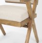 68504 - Topanga I Cream Fabric Wrap Medium Brown Wooden Frame Dining Chair