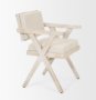 68505 - Topanga I Cream Fabric Wrap Blonde Wooden Frame Dining Chair