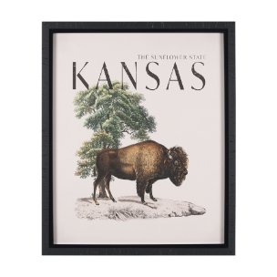 Travel Guide - Kansas by Vintage Collection a Hand Embellished Textured Framed Art Print