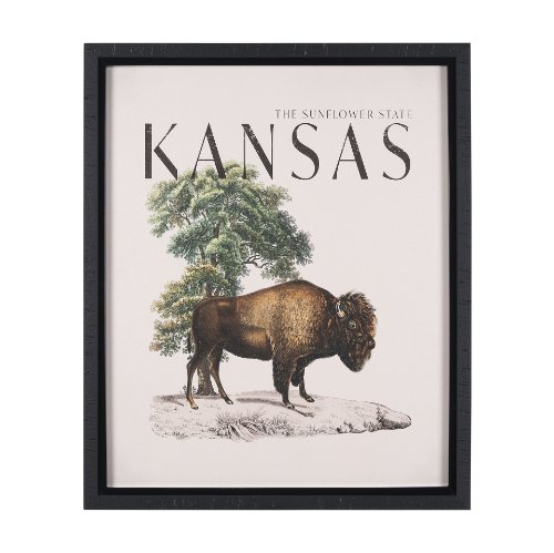 15362 - Travel Guide - Kansas by Vintage Collection a Hand Embellished Textured Framed Art Print