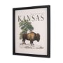 15362 - Travel Guide - Kansas by Vintage Collection a Hand Embellished Textured Framed Art Print