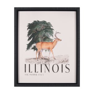 Travel Guide - Illinois by Vintage Collection a Hand Embellished Textured Framed Art Print