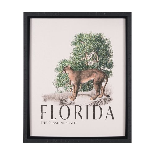 15365 - Travel Guide - Florida by Vintage Collection a Hand Embellished Textured Framed Art Print