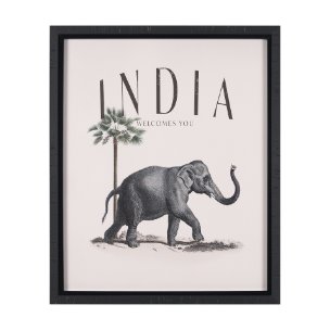 Travel Guide - India by Vintage Collection a Hand Embellished Textured Framed Art Print