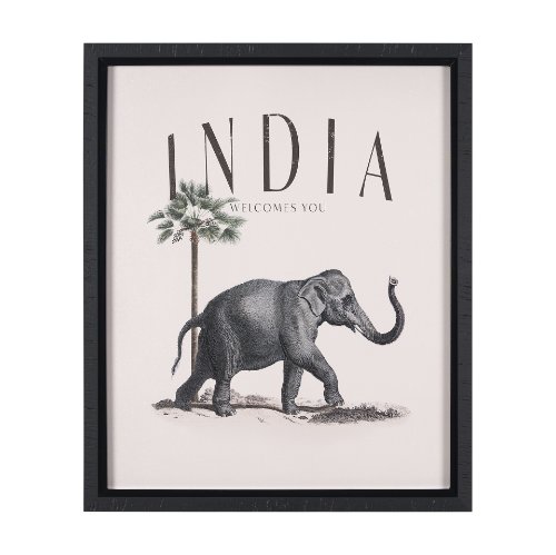 15366 - Travel Guide - India by Vintage Collection a Hand Embellished Textured Framed Art Print