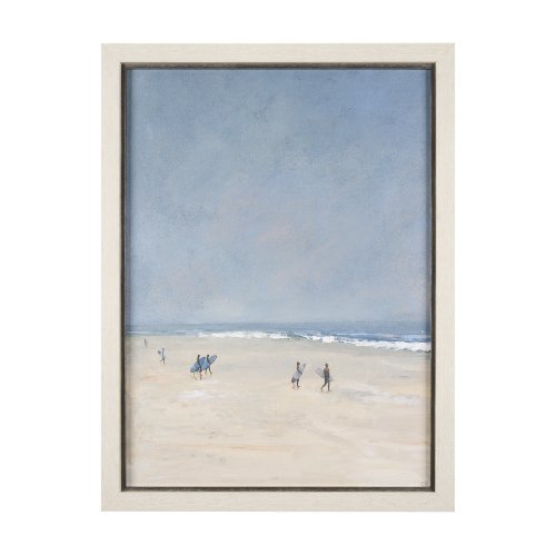 15368 - Surfers and The Sea I by Mercana Studio a Hand Embellished Textured Framed Art Print