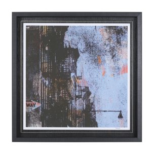 City Vibe I by Mercana Studio a Hand Embellished Textured Framed Art Print Matted under Glass