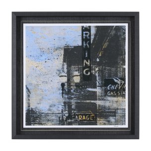 City Vibe II by Mercana Studio a Hand Embellished Textured Framed Art Print Matted under Glass