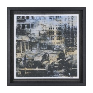 City Vibe III by Mercana Studio a Hand Embellished Textured Framed Art Print Matted under Glass