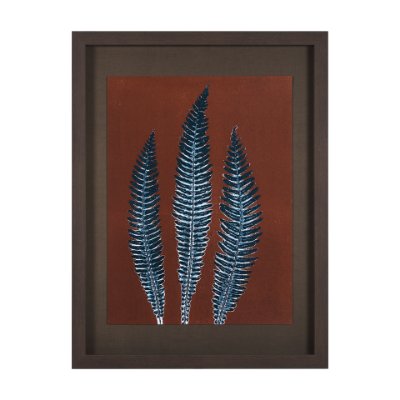 15380 - Nutmeg Fern 4 by Mary Margaret Briggs Hand Embellished Textured Framed Art Print Matted under Glass