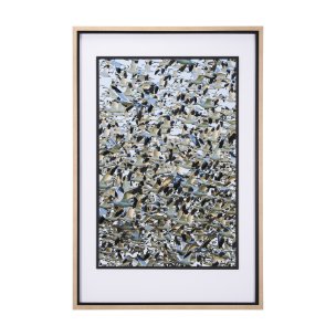 Snowgoose Migration 1 by Gary Blatter Hand Embellished Textured Framed Art Print Matted under Glass
