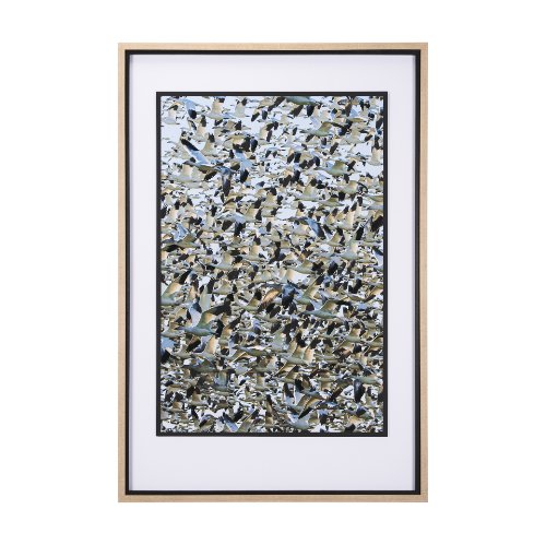 15399 - Snowgoose Migration 1 by Gary Blatter Hand Embellished Textured Framed Art Print Matted under Glass