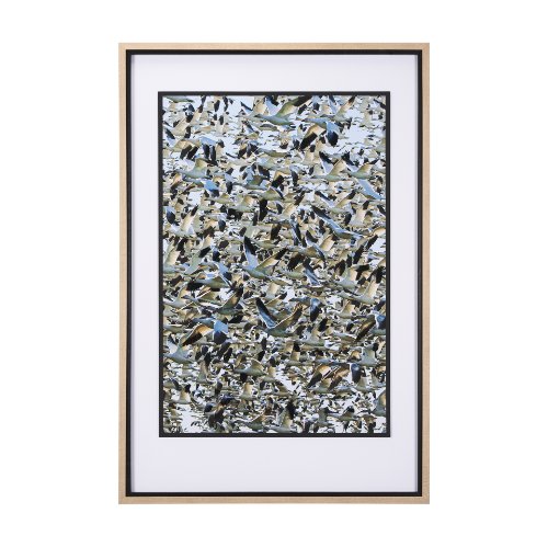 15400 - Snowgoose Migration 2 by Gary Blatter Hand Embelished Textured Framed Art Print Matted under Glass