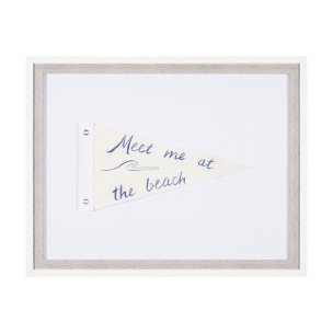 Meet Me at The Beach by Mercana Studio Hand Embellished Textured Framed Art Print Matted under Glass