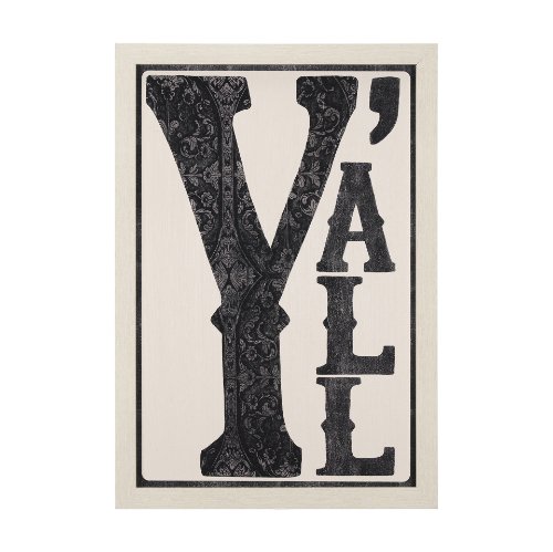 15418 - Cowboy Culture - Y'all by Mercana Studio a Hand Embelished Textured Framed Art Print