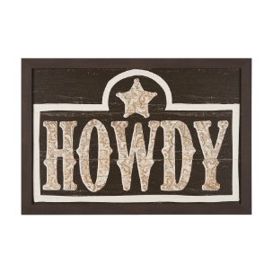 Cowboy Culture - Howdy by Mercana Studio a Hand Embelished Textured Framed Art Print