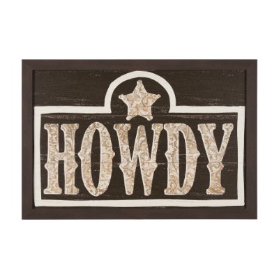 15419 - Cowboy Culture - Howdy by Mercana Studio a Hand Embelished Textured Framed Art Print