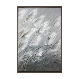 Pampas Grass Breeze I by Mercana Studio a Hand Embellished Textured Framed Canvas