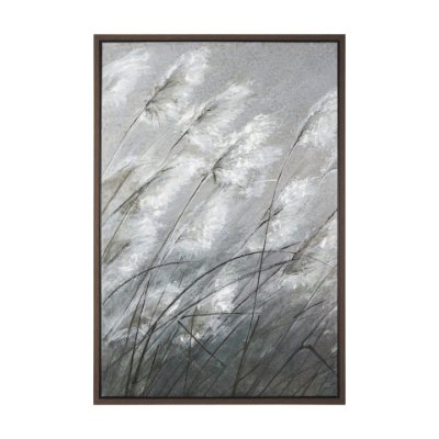 102628-FL - Pampas Grass Breeze I by Mercana Studio a Hand Embellished Textured Framed Canvas