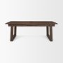 70890-AB - Takota Dark Brown Rectangular Oak Wood w/ Birch Wood Legs Extendable Dining Table