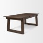 70890-AB - Takota Dark Brown Rectangular Oak Wood w/ Birch Wood Legs Extendable Dining Table