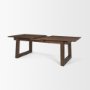 70890-AB - Takota Dark Brown Rectangular Oak Wood w/ Birch Wood Legs Extendable Dining Table