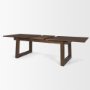 70890-AB - Takota Dark Brown Rectangular Oak Wood w/ Birch Wood Legs Extendable Dining Table