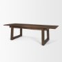 70890-AB - Takota Dark Brown Rectangular Oak Wood w/ Birch Wood Legs Extendable Dining Table