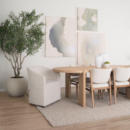 70854 - Sohan Light Brown Wood Oval Dining Table