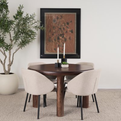70874-AB - Soma 48" Red Brown Acacia Wood Round Dining Table