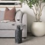 70876-AB - Taite Solid Dark Gray Marble Pedestal Accent Table